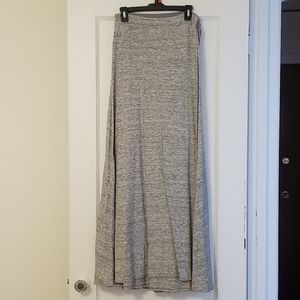 Long grey heather floor legnth maxi skirt.